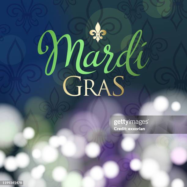 mardi gras fleur de lis background - mardi gras flashing stock illustrations