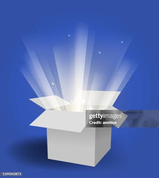 magic box - box bursting open stock illustrations