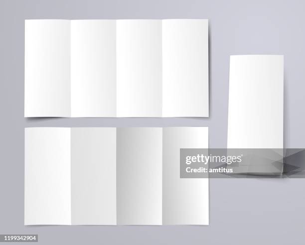 blank fourfold brochure - blank booklet stock illustrations