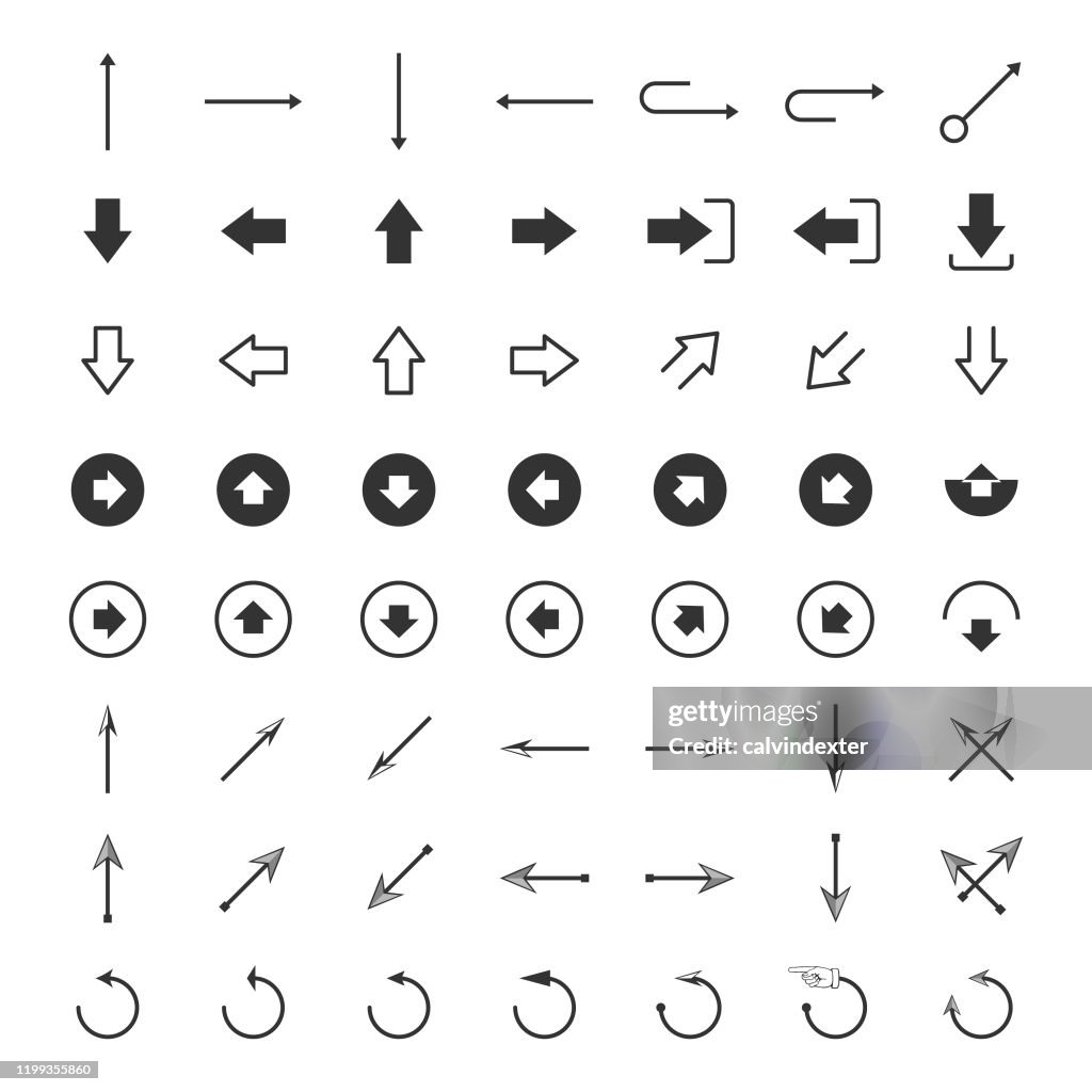 Arrow symbols icon set