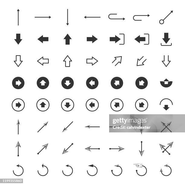 arrow symbols icon set - gps stock illustrations