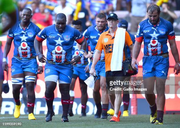 Trevor Nyakane of the Bulls dejected during the Super Rugby match between DHL Stormers and Vodacom Bulls at DHL Newlands on February 08, 2020 in Cape...