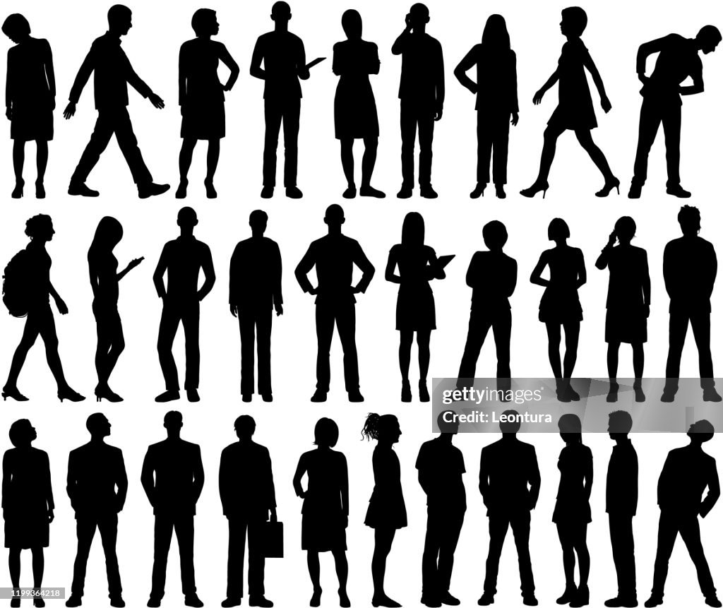 Highly Detailed People Silhouettes