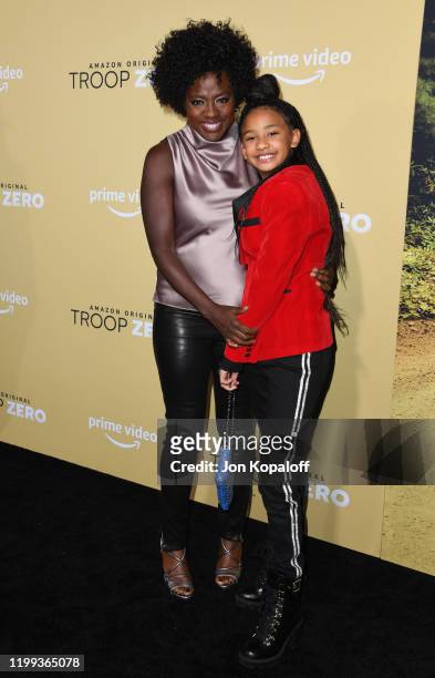 Viola Davis and daughter Genesis Tennon attend the premiere of Amazon Studios' "Troop Zero" at Pacific Theatres at The Grove on January 13, 2020 in...
