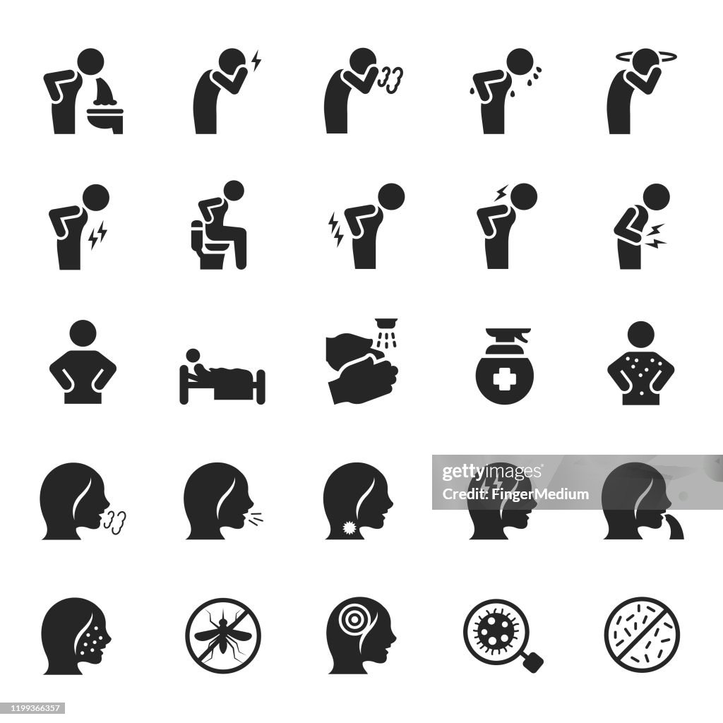 Vector set van zieke iconen