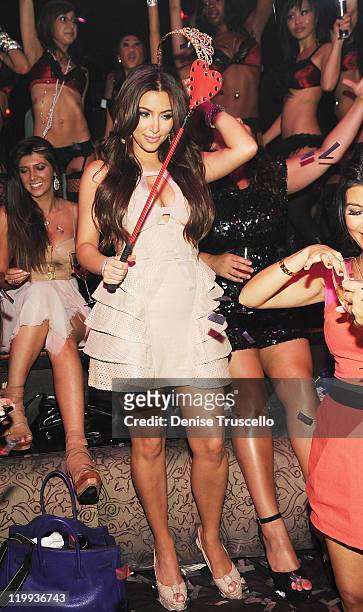 Kim Kardashian celebrates her bachelorette party at TAO Nightclub at the Venetian on July 23, 2011 in Las Vegas, Nevada.