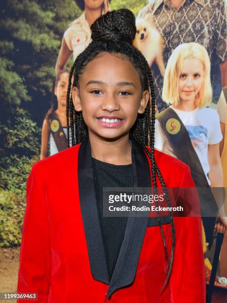Genesis Tennon arrives at the premiere of Amazon Studios' "Troop Zero" at Pacific Theatres at The Grove on January 13, 2020 in Los Angeles,...