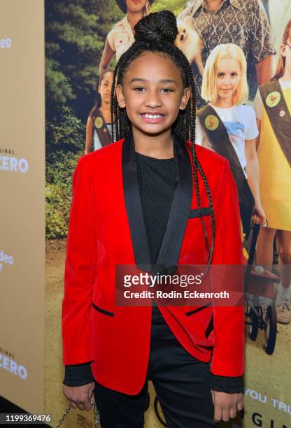 Genesis Tennon arrives at the premiere of Amazon Studios' "Troop Zero" at Pacific Theatres at The Grove on January 13, 2020 in Los Angeles,...
