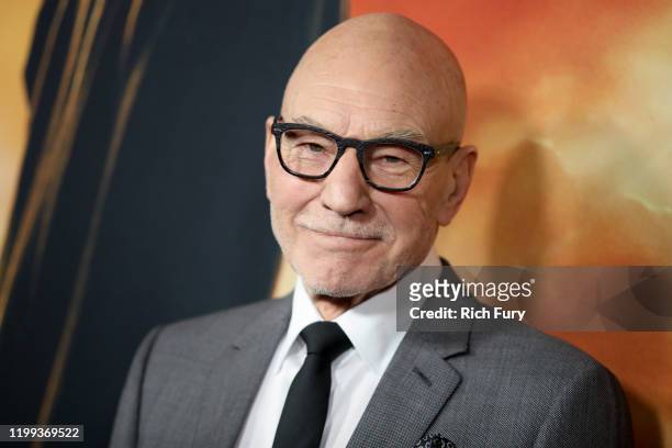 Sir Patrick Stewart attends the premiere of CBS All Access' "Star Trek: Picard" at ArcLight Cinerama Dome on January 13, 2020 in Hollywood,...