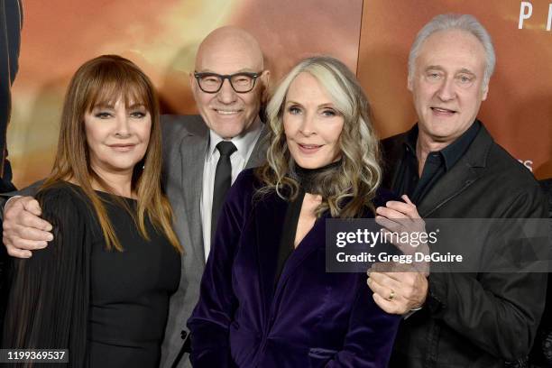 Marina Sirtis, Sir Patrick Stewart, Gates McFadden, and Brent Spiner attend the premiere of CBS All Access' "Star Trek: Picard" at ArcLight Cinerama...