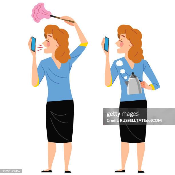 multi-tasking - multitasking phone stock illustrations
