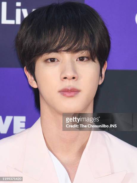 Kim Seok-Jin of Bangtan Boys arrives at the photocall for the 34th Golden Disc Awards on January 05, 2020 in Seoul, South Korea.