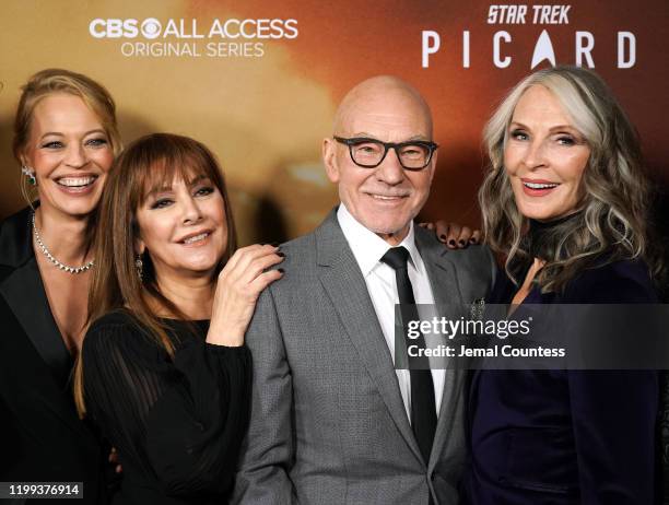 Jeri Ryan, Marina Sirtis, Patrick Stewart and Gates McFadden attend the premiere of "Star Trek: Picard" at ArcLight Cinerama Dome on January 13, 2020...