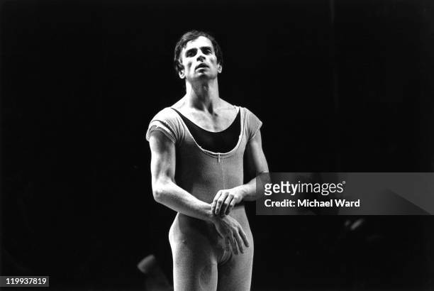 Ballet dancer Rudolf Nureyev during rehearsal of 'Romeo and Juliet' at the London Coliseum, 1980.