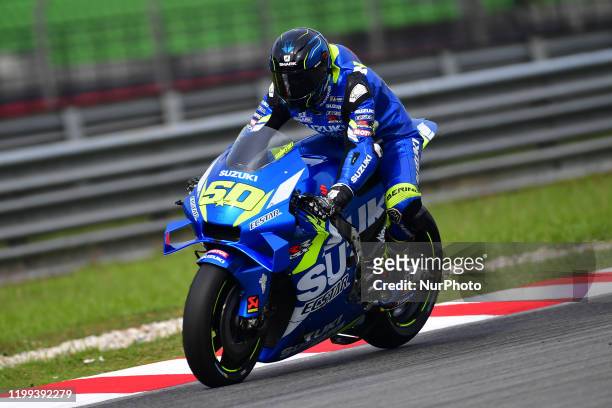 Sylvain Guintoli of France And Suzukit Test Team during day two MotoGP Official Test Sepang 2020 at Sepang International Circuit on February 7 , 2020...