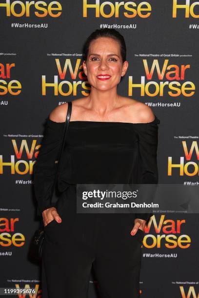 Michala Banas attends the opening night of War Horse at Regent Theatre on January 14, 2020 in Melbourne, Australia.