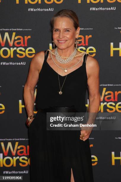 Shaynna Blaze attends the opening night of War Horse at Regent Theatre on January 14, 2020 in Melbourne, Australia.