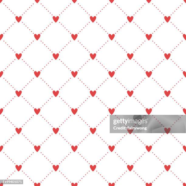 hearts seamless pattern - valentines pattern stock illustrations