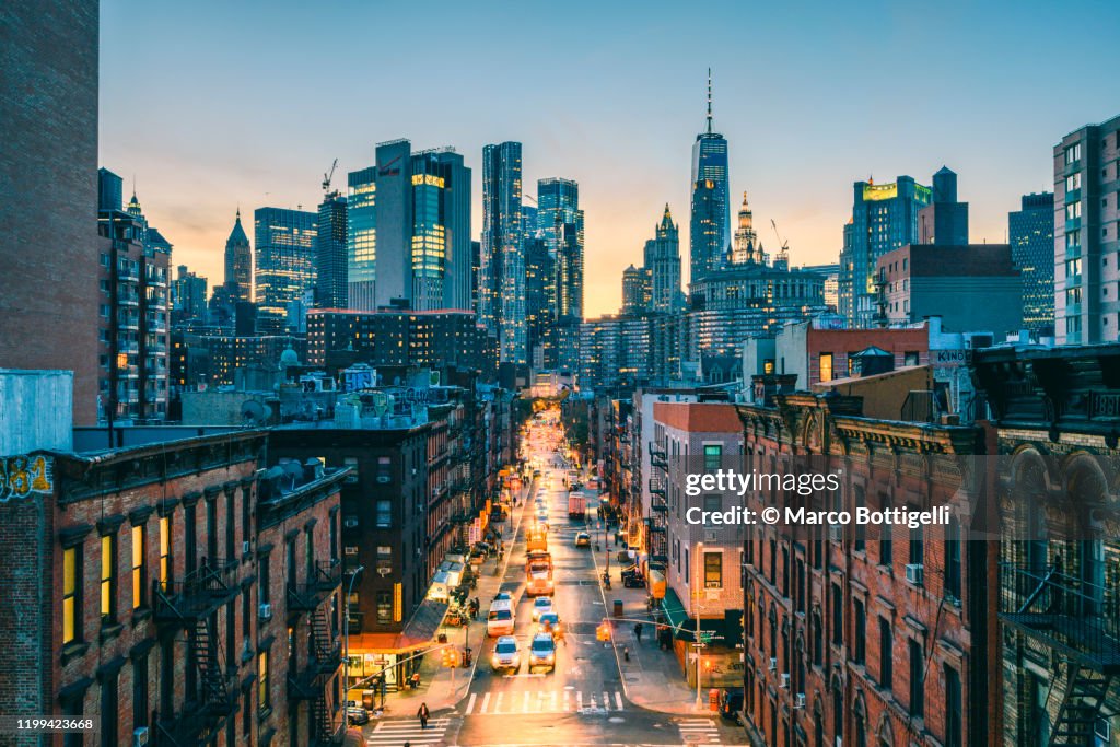 High angle view of Lower Manhattan, New York City