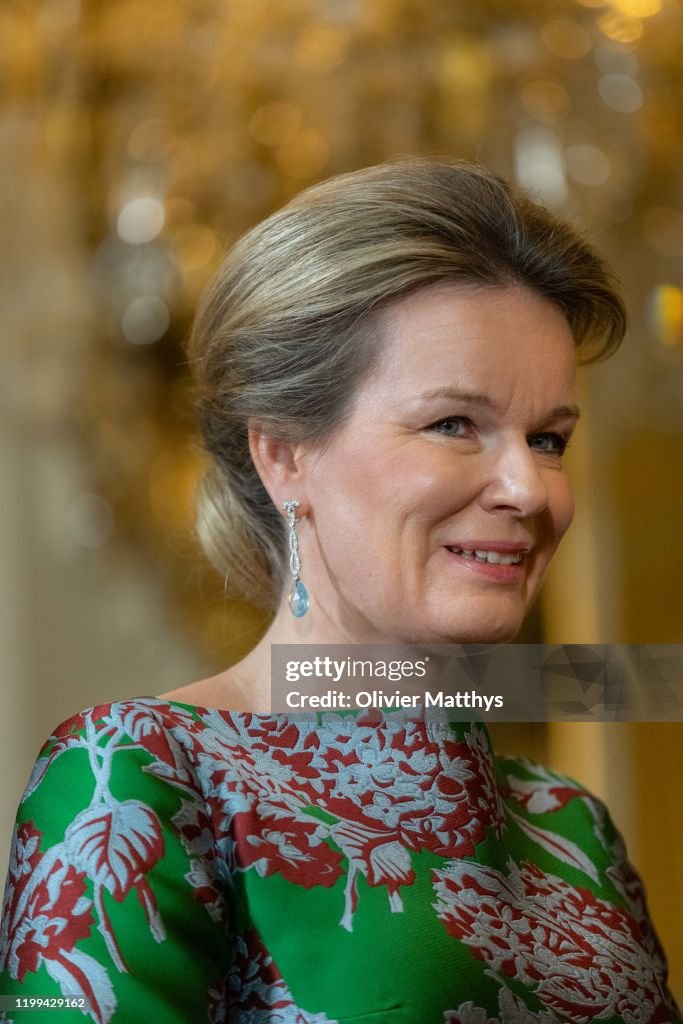 King Philippe Of Belgium And Queen Mathilde Welcome The Heads Of Foreign Diplomatic Missions To Belgium