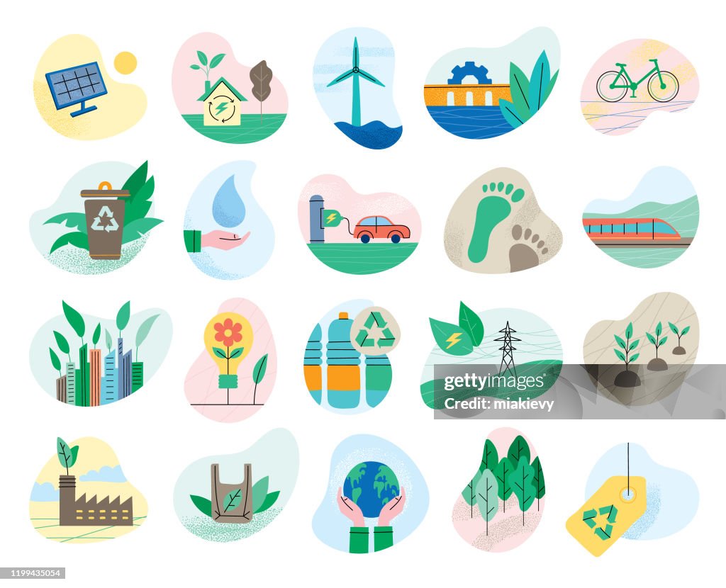 Set of ecology symbols