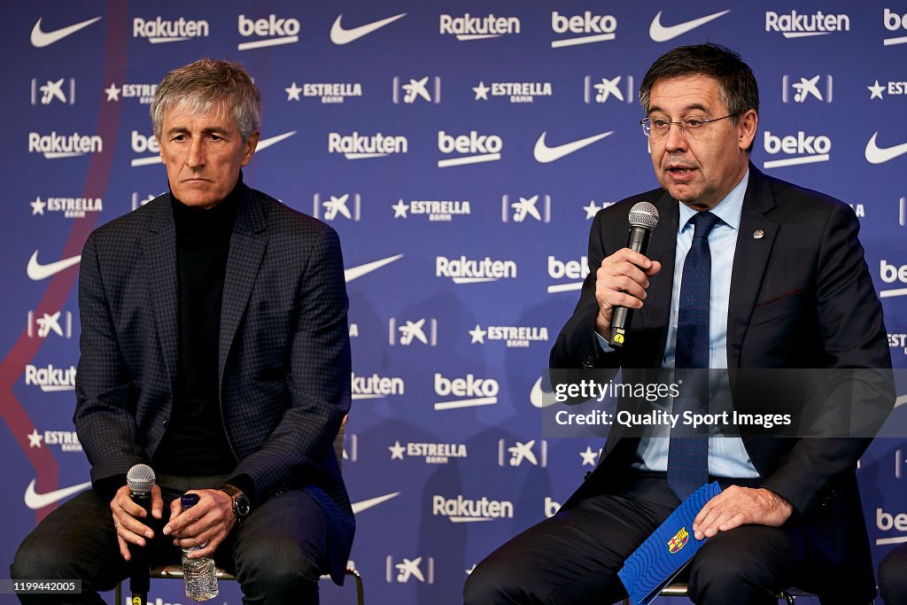 FC Barcelona Unveil New Coach Quique Setien