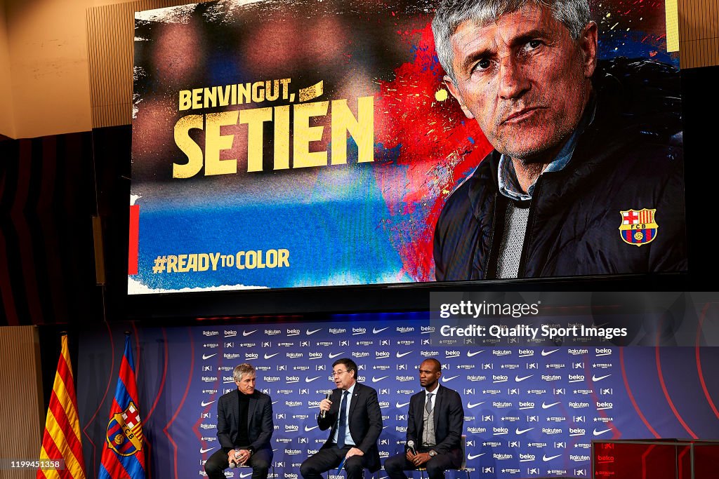 FC Barcelona Unveil New Coach Quique Setien
