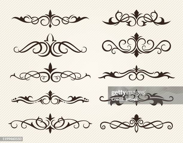 ilustrações de stock, clip art, desenhos animados e ícones de decorative ornate elements - filigrana