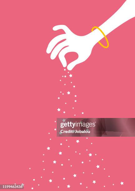 hand pouring stars - baked stock illustrations