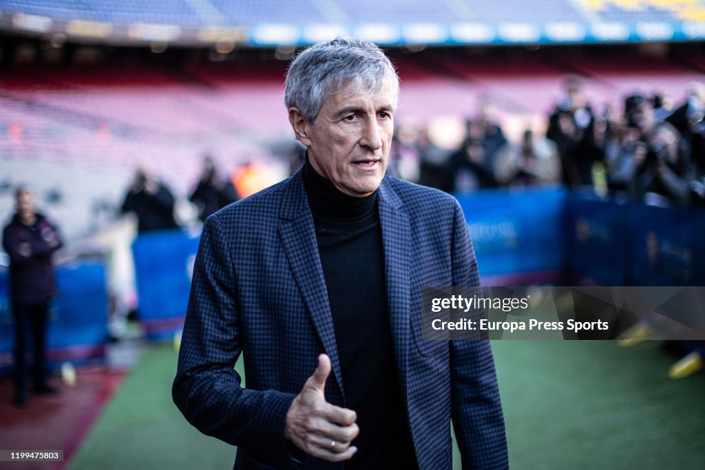 Quique Setien Presentation In FC Barcelona