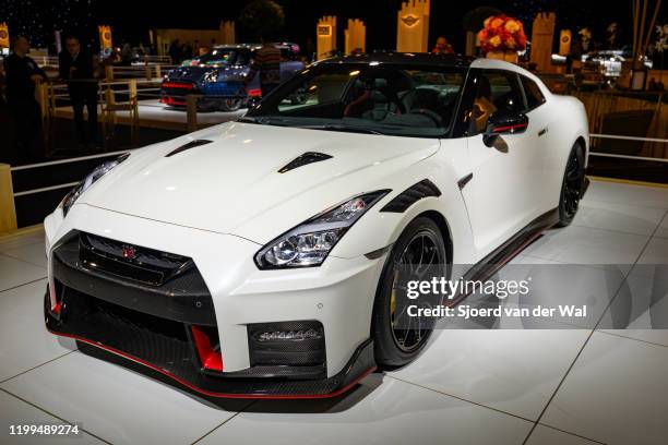 Nissan GT-R NISMO on display at Brussels Expo on January 8, 2020 in Brussels, Belgium.