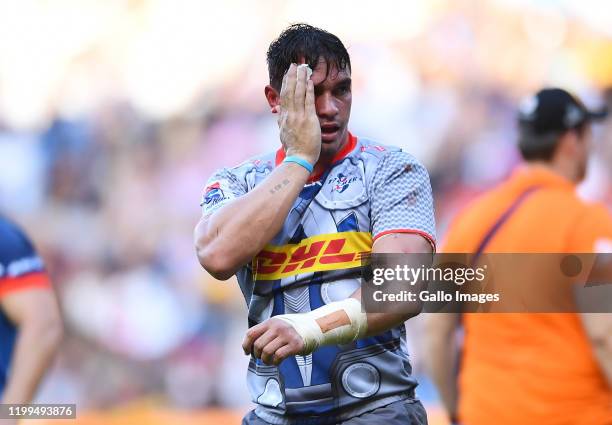 Jaco Coetzee of the Stormers during the Super Rugby match between DHL Stormers and Vodacom Bulls at DHL Newlands on February 08, 2020 in Cape Town,...