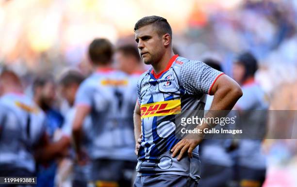 Jean-Luc du Plessis of the Stormers during the Super Rugby match between DHL Stormers and Vodacom Bulls at DHL Newlands on February 08, 2020 in Cape...