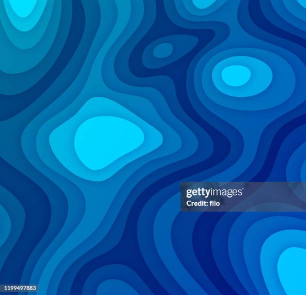 blue depth wave layers abstract background - rippled stock illustrations