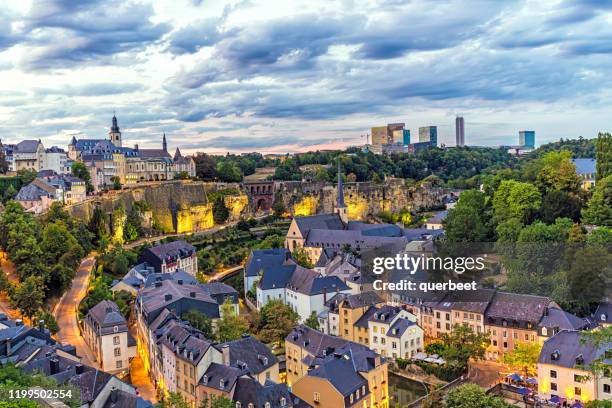 luxembourg i solnedgången - staden luxemburg bildbanksfoton och bilder