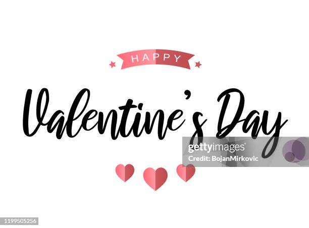 happy valentine's day card on white background. vector - valentines day text stock illustrations