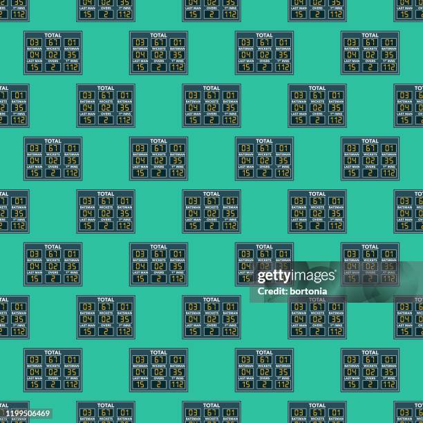 cricket scoreboard pattern - cricket scorecard stock illustrations
