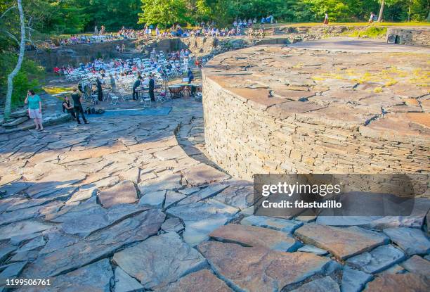 new york - hudson valley - opus 40 - amphitheater stock pictures, royalty-free photos & images