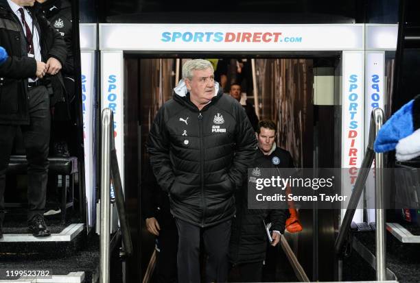 Newcastle United Head Coach Steve Bruce during the FA Cup Third Round Replay match between Newcastle United and Rochdale AFC at St. James Park on...