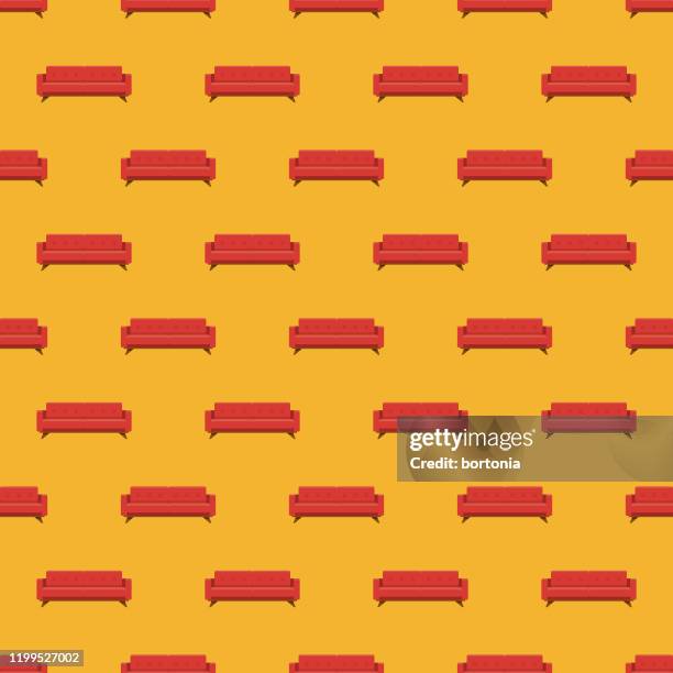 sofa furniture pattern - cushion pattern stock illustrations