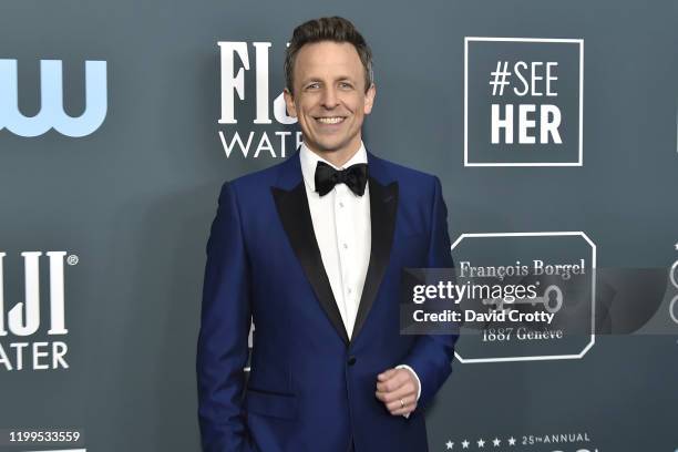 Seth Meyers during the arrivals for the 25th Annual Critics' Choice Awards at Barker Hangar on January 12, 2020 in Santa Monica, CA.