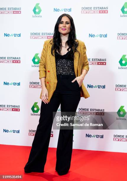 Spanish singer Rosa Lópezattends 'Donde Estabas Entonces' 3rd Season Presentation on January 14, 2020 in Madrid, Spain.