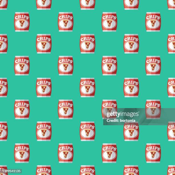 pizza potato chip flavor pattern - pepperoni pattern stock illustrations