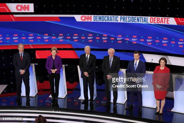 Tom Steyer , Sen. Elizabeth Warren , former Vice President Joe Biden, Sen. Bernie Sanders , former South Bend, Indiana Mayor Pete Buttigieg, and Sen....