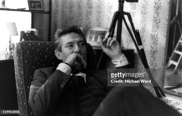 Actor Peter Finch on the set of the film ' No Love for Johnny', Pinewood Studios, Britain, 1960.