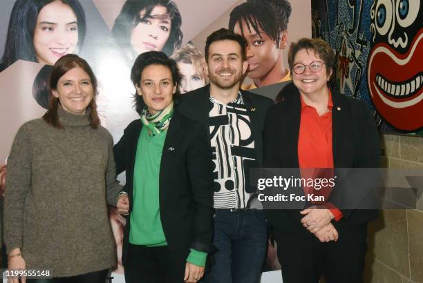 Deputy Aurore Bergé, producer Sandrine Bauer, director Quentin Delcourt and LREM Deputy Carole Bureau Bonnard attend "Pygmalionnes" Screening at...