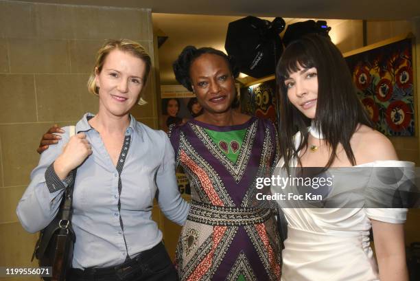 Sylvie Castioni, Rahmatou Keita and Alix Benezech attend "Pygmalionnes" Screening at Assemblee Nationale on January 14, 2020 in Paris, France.