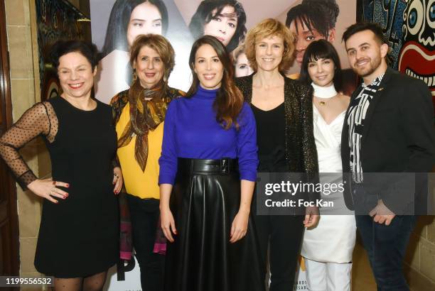 Actresses Isabelle Gibbal Hardy, Laurence Meunier, Nathalie Marchak, Anne Richard, Alix Benezech and director Quentin Delcourt attend "Pygmalionnes"...