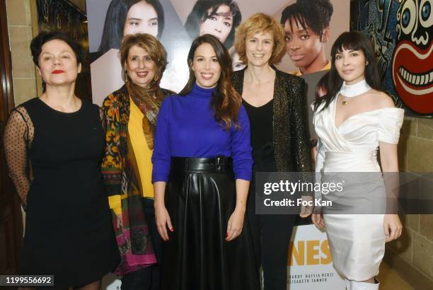 Actresses Isabelle Gibbal Hardy, Laurence Meunier, Nathalie Marchak, Anne Richard and Alix Benezech attend "Pygmalionnes" Screening at Assemblee...