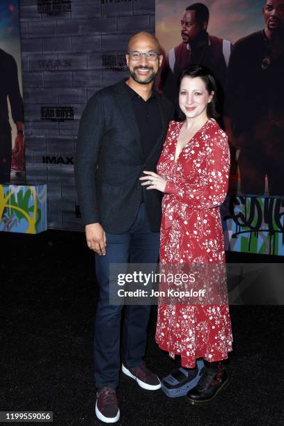 Keegan-Michael Key and Elisa Key attend the premiere of Columbia Pictures' "Bad Boys For Life" at TCL Chinese Theatre on January 14, 2020 in...